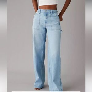 AE Dreamy Drape Stretch Super High-Waisted Baggy Wide-Leg Jean